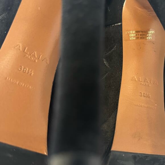 Seen on Nicki Manaj Alaïa Suede Embroidery 2X Platform Hiker Boot Black EU 38.5 - Picture 2 of 12